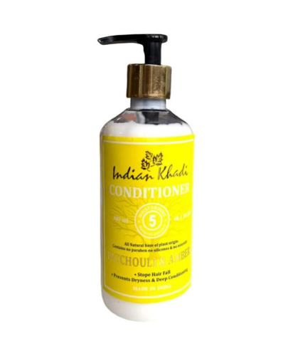 Кондиционер для волос увлажняющий Пачули и Амбра (Patchouli Amber) 300 мл, Indian Khadi